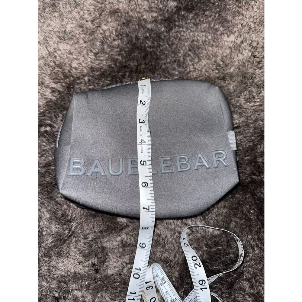 BaubleBar Heather Gray Neoprene Take It Away Storage Pouch Travel Cosmetic Bag